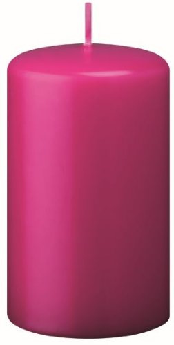 Stumpenkerzen Pink (Fuchsia) 12 x 5 cm, 12 Stück