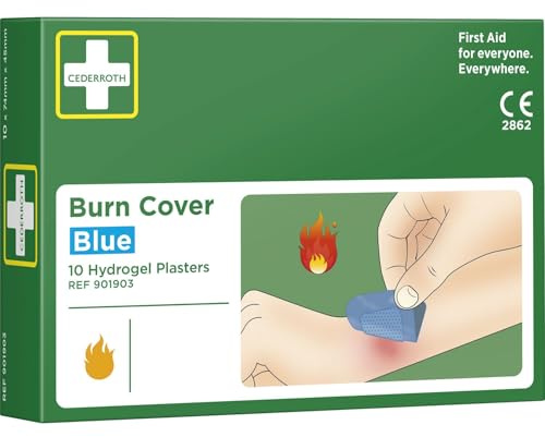 CEDERROTH Hydrogelpflaster Burn Cover für kleine Verbrennungen blau Inhalt: 10 Pflaster 74 x 45 mm