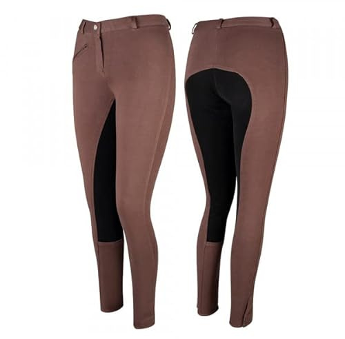 Pfiff 101197 - Pantalones de equitación para mujer, color Marrón (Brown/Black), talla 40