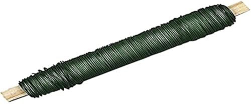 Rayher Hobby Rayher 2425513 Flower Wire on Wooden Wrap, Dark Green, 0.50 mm Diameter, 100 g Spool (approx. 35 m), Flexible, Stable and Versatile, Can be Used as Binding Wire, Plant Wire, Craft Wire,