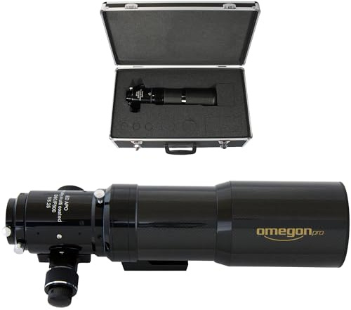 Omegon Apochromatischer Refraktor Pro APO AP 80/500 ED Carbon OTA | Hochwertige Optik | Ultra-leicht | Perfekt für Astrofotografie | ED-Linsen für farbreine Bilder | Carbon-Tubus für Stabilität