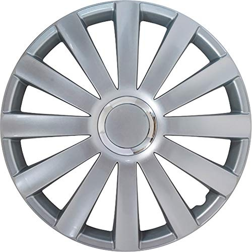 AutoStyle 4er Set Radzierblenden Spyder 17-Zoll Silber + Chrom Ringe