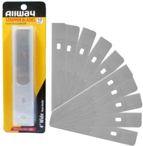 ALLWAY WSB10 Replacement Scraper Blades with Dispenser, 4, 10 Pack