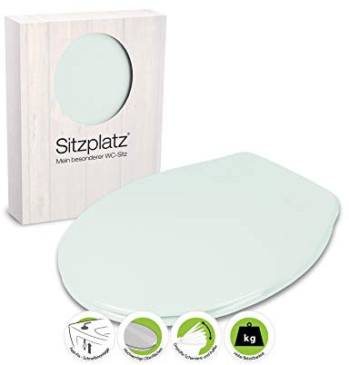 SITZPLATZ - 21511 4 - WC Sitz Deluxe in Ägäis - Toilettensitz aus Duroplast - Toilettendeckel mit Edelstahl-Scharnier & Fast-Fix-Schnellbefestigung