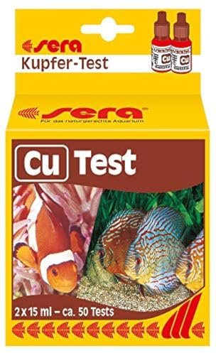 sera Cu-Test (Kupfer) 15 ml | Wassertest für Aquarien und Teiche | zur Kontrolle erhöhter Kupferwerte | ca. 50 Tests | ideal bei Wirbellosen und nach Medikamentenbehandlung