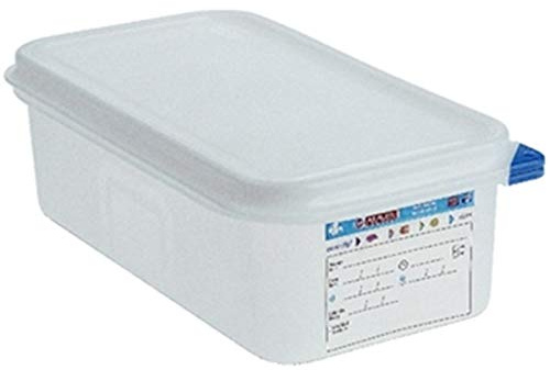 Boîte alimentaire / conteneur hermétique 2,8L Araven Format GN 1/4. Volume 2,8L. 100(h) x 265(l) x 162(p)mm. Lot de 4.