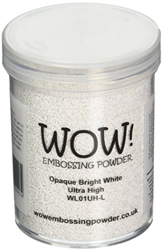 Wow Embossing Powder Poudre à Embosser Ultra Haute - Grand Pot - 160 ML - Blanc Brillant Opaque