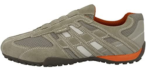 Geox Uomo Snake L, Sneakers Uomo, Beige Beige Dk Orange, 44 EU