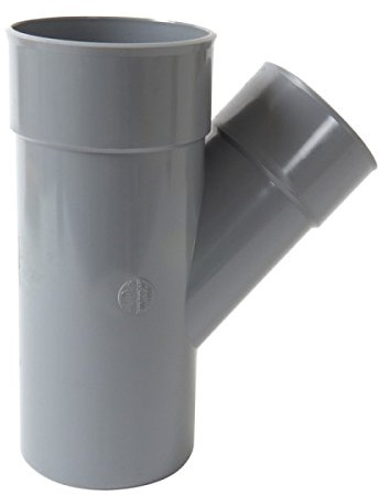 embranchement simple pvc - mâle / femelle - 45 degrés - diamètre 125 / 100mm - nicoll bx34