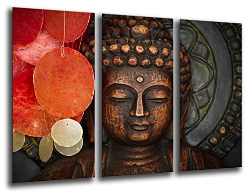 Wandbild - Bild Buda, Buddha Meditation, 97 x 62 cm, Holzdruck - XXL Format - Kunstdruck, 26007
