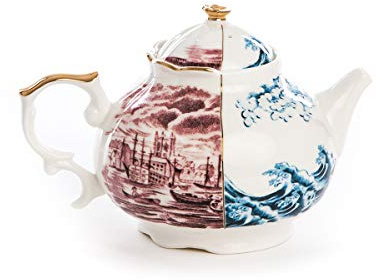 SELETTI Tetera de Porcelana Hybrid-smeraldina» diámetro 15cm. Altura 13 cm. | La colección Hybrid está inspirada en los motivos decorativos tradicionales de Occidente por un lado y Oriente por el otro