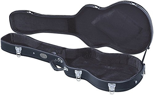 GEWA Étui pour guitare semi-acoustique ES335 Flat Top Economy - Noyau en bois - couvercle plat - revêtement en similicuir noir mat - serrures chromées - compartiment pour accessoires