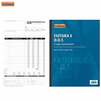 Blocco Grande Per Fattura A 3 Aliquote 2 Copie Autoricalcanti 50 Moduli A4 NickOffice