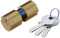 Welka 608.22.22.0 Cilindro tondo, Leva centrale, Finitura Ottone, 22 - 10 - 22 mm, Lunghezza totale: 54 mm, Diametro ø 25 mm, Distanza fissa tra A e B: 10 mm, Per serrature serie: 054/055/071/073/075
