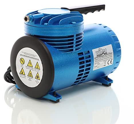 Wiltec Compressore per aerografo AS06 con membrana, silenzioso e oil free 3,5 bar