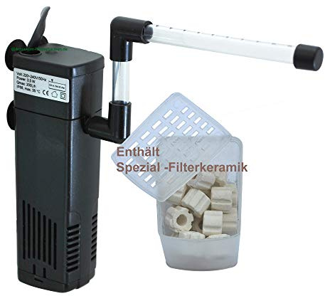 Aquarium Nano-Innenfilter 3,5W,200L/h,Becken10-30L,Spez.Filterkeramik+Kohle
