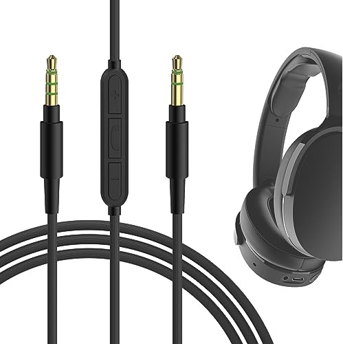 GEEKRIA Audiokabel mit Mikrofon, kompatibel mit Skullcandy Hesh Evo/Hesh 3 / Crusher Evo, 3,5-mm-AUX-Stereoersatzkabel mit Inline-Mikrofon und Lautstärkeregelung (1,2 m/4 ft)