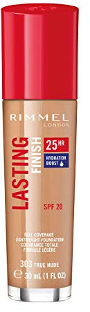 Rimmel London Lasting Finish 25 Hour, Fondotinta Coprente Liquido a Lunga Durata SPF 20, True Nude, 30 ml