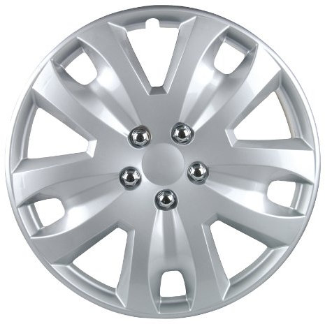 cartrend Radkappen Hockenheim, 17 Zoll, für alle gängigen Stahlfelgen, aus Spezial-ABS-Qualitätskunststoff, schlagfest, zweischichtige Metallic-Lackierung, überlackierbar, silber, 4 Stück