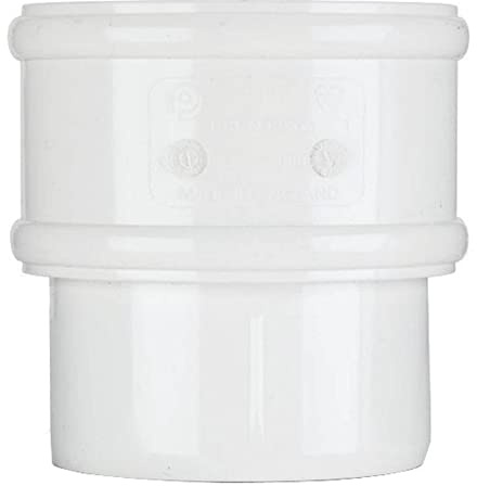 POLYPIPE RR125 White Pipe Connector for Round Gutter Downpipe 68mm
