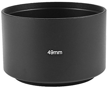 sourcingmap Camera Lens Hood, Aluminum Standard 49mm Long-focus Lens Hood Screw-in, Universal Camera Sun Shade Protector Replaces for Film & Digital Cameras, Matte Black