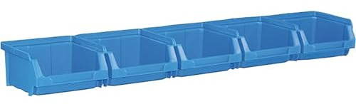 Simon Rack Gavetas organizadoras, Cajas Porta Herramientas, 5 Unidades, Apilables, Plástico, 52x100x95 mm, Color Azul
