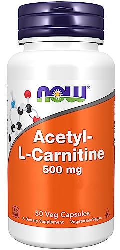 Now Foods, Acetyl-L-Carnitine, 500mg, 50 Vegan Capsules, Lab-Tested, Amino Acid, Gluten Free, SOYA Free, Vegetarian