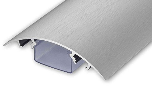 ALUNOVO - Canalina passacavi in alluminio e acciaio INOX spazzolato, diverse lunghezze moderno Lunghezza: 140 cm argento opaco