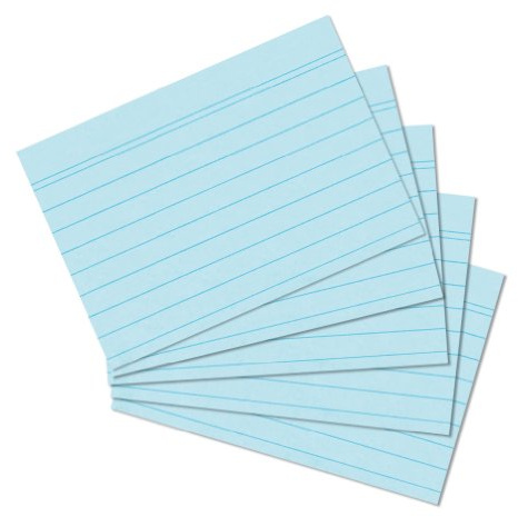 herlitz Karteikarten A5 21 x 14,9 cm, liniert, blau, 100 Stück | für Schule, Studium & Büro