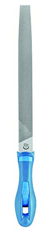 PFERD 10 Flat File - Second Cut with Handle for Metalwork and Deburring, Durable Steel Hand Tool