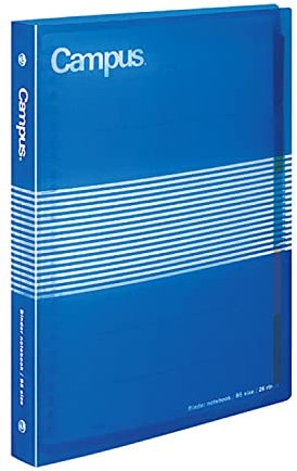Kokuyo Campus Slide Binder with Transparent Stripes, Middle Type, B5, 26 Holes, Up to 100 Sheets, Blue, Japan Import (RU-P334NB)