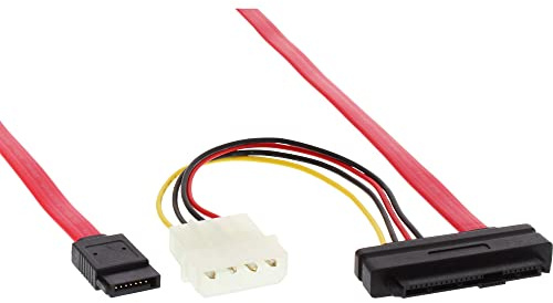 InLine Cable de conexión SAS, 29 pines SFF 8482, + alimentación a 1x SATA, objetivo único, 0.5 m, 27602