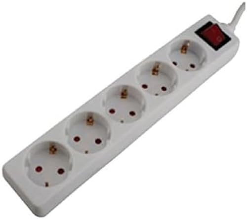 Unitec Bloc multiprise avec 5 prises et interrupteur, 3 m, blanc