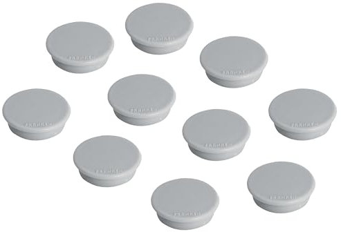 FRANKEN Magnete Rund, 10 Stück, Hochwertige Haftmagnete für Büro, Haushalt, Werkstatt, ideal für Whiteboards, Kühlschrank, Plantafeln oder Schaukästen, 32 mm, Grau, HM30 12