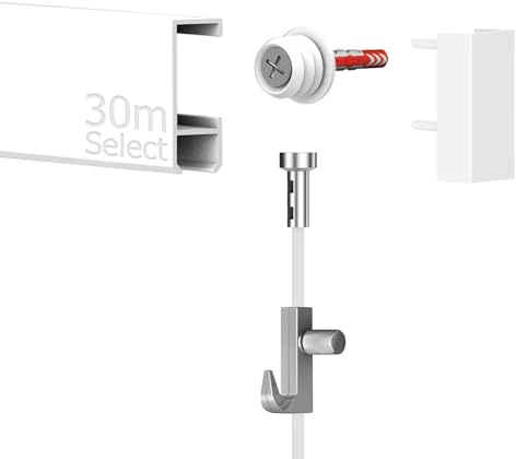 30 Meter Bilderschienen - Select - Komplett Set in Weiß von Hang-it