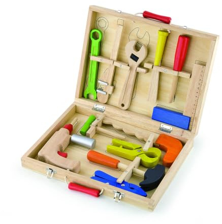 VIGAtoys 50388 Boîte à Outils en Bois pour Enfant
