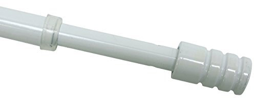 Gardinia 30762 Vitragestange Zylinder Ø 10 mm, Metall, ausziehbar 80-110 cm, inklusiv 2 Träger, weiss