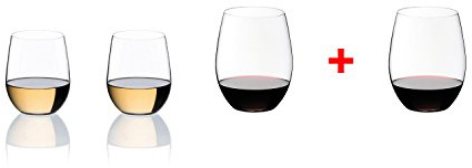 Vasos Riedel largos para bebidas, diseño O, juego de 2, cristal, transparente, 4 unidades
