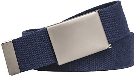 shenky Cintura in tessuto - 4 cm x 160 cm - tanti colori - XXL - da accorciare - Blu, fibbia grossa - 150 cm