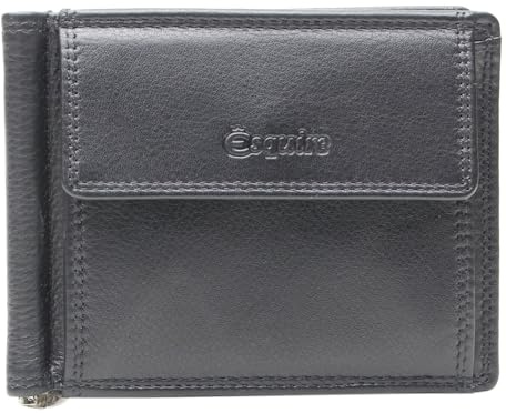 Esquire Duo Leder Dollarclip 2564-59 Schwarz Geldbörse mit Scheinklammer