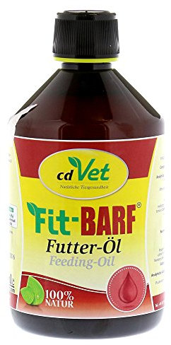 Fit-BARF Futter-Öl für Hunde & Katzen 500ml - Kaltgepresstes Leinöl, Essentielle Fettsäuren, Omega-3-Nahrungsergänzung