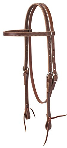 Weaver Leather Latigo Leather Browband Headstall, Brown, 5/8