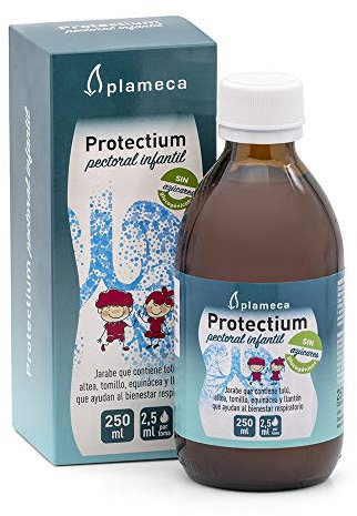 PLAMECA - Protectium Pectoral Infantil Jarabe para niños Vías Respiratorias Altas, Tracto Respiratorio y Defensas, con Bálsamo de Tolú, Tomillo, Equinácea, Saúco y Vitamina C, Sabor Suave, 250 ml
