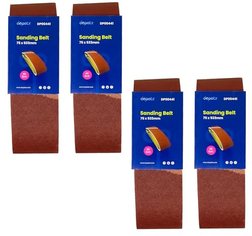 Dapetz ® Sanding Belt 75mm x 533mm to Fit Black & Decker KA88 Belt Sander, Aluminuim Oxide 40 Grit Sander Belts for Grinding, Polishing, Sharpening and Derusting (20 Pieces)