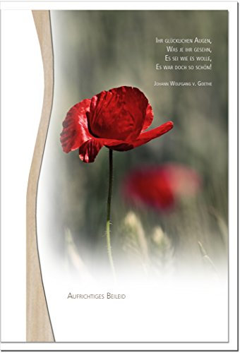 Trauerkarte ERINNERUNG | Mohn | metALUm #01340