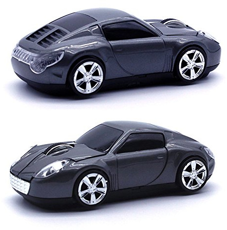 lexontech® 2016 2,4 GHz Wireless 3D 1600DPI Lamborghini Auto Stil optische USB-Maus mit Scheinwerfer und Schwanz Tricks rot