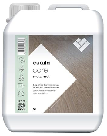 eukula care matt 5 L | Parkett Pflege & Auffrischung versiegelter Holzböden, PVC, Linoleum | schützt vor Abrieb | Parkettpflege | Dispersionspflegemittel