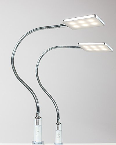 kalb Material für Möbel 4W LED Bettleuchte Leseleuchte Flexleuchte Nachttischlampe Bettlampe Leselampe, Auswahl:2er Set chrom