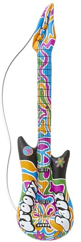 W WIDMANN MILANO Party Fashion - Chitarra gonfiabile, lunghezza circa 105 cm, strumento, air guitar, festa a tema, carnevale