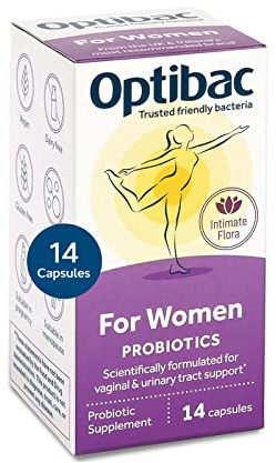 OPTIBAC PROBIOTICS Für Frauen 2,3 Mrd Bakterienkulturen Natürliches Nahrungsergänzungsmittel Orale Einnahme Lactobacillus Rhamnosus & Reuteri 1-2 Wochenpackung 14 Kapseln, 200 g